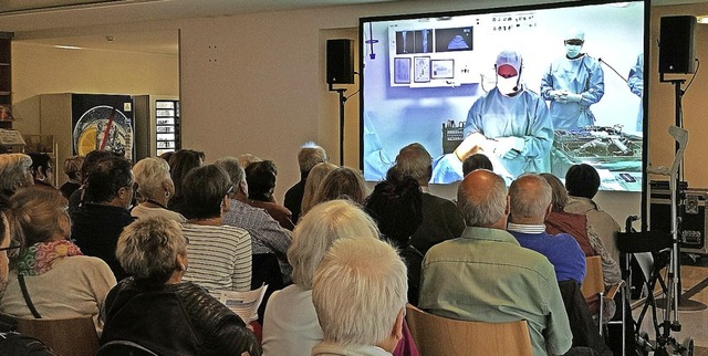 Die Besucher im Kreiskrankenhaus konnt... Endres eine Knie-Prothese einsetzte.   | Foto: Kliniken lrrach