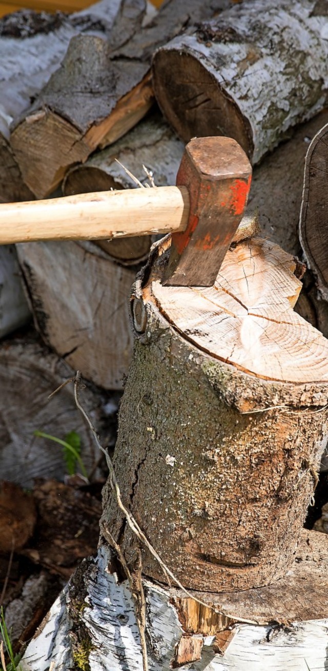 Brennholz trocknet schneller, wenn es  aufgespalten wird.  | Foto: Daniel Karmann