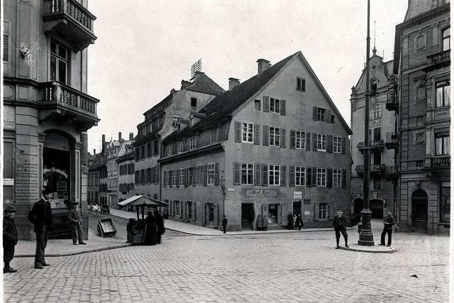 Das Geschftshaus am Eingang zur Freiburger Gerberau ist 115 Jahre alt