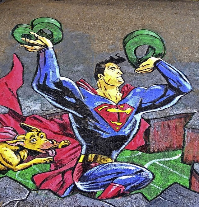 Hier bricht Superman durch den Waldkircher Asphalt.   | Foto: WGW