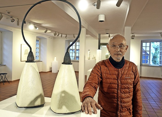 Der japanische Knstler Yoshio Kuriki ...che im stdtischen Museum Schopfheim.   | Foto: Roswitha Frey