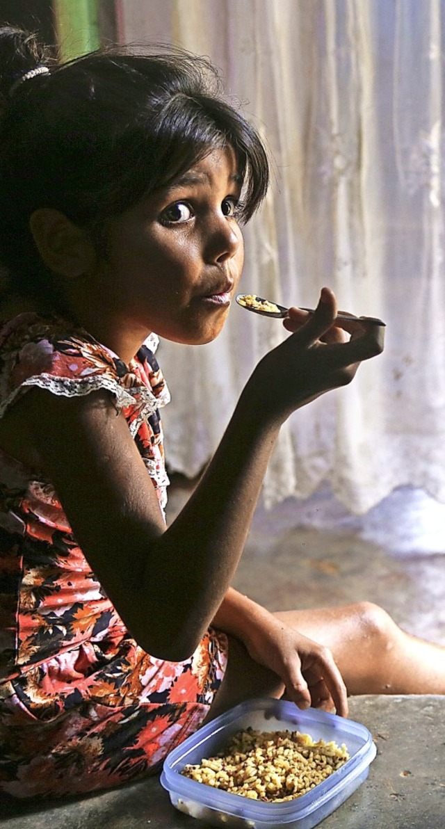 Mit Hilfe von Caritas erhlt die siebenjhrige Valentina ein Essen.  | Foto: Caritas Internationalis