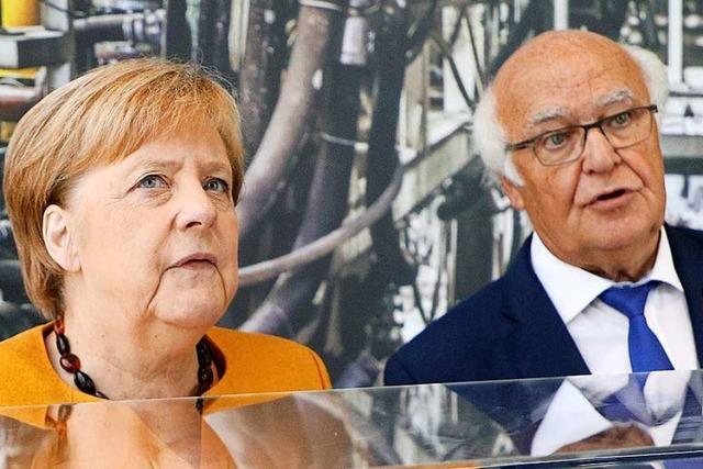 Angela Merkel und ihr Parteifreund Herrenknecht vertragen sich wieder