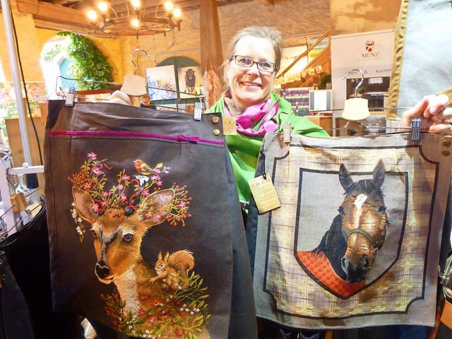 Tiermotive wie hier auf Rcken waren e...er bei der Gartenmesse in Bollschweil.  | Foto: Anne Freyer