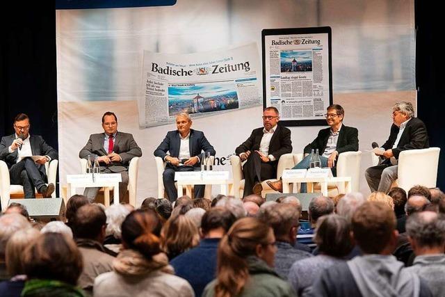 Beim BZ-Kandidatentalk in Müllheim ging’s um Themen von Bier bis Bahnhof
