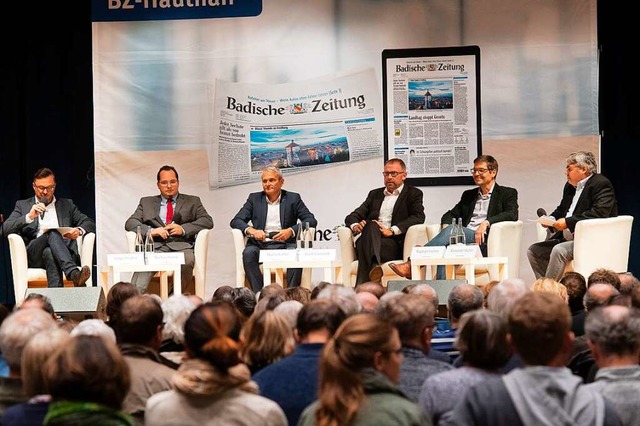 Beim BZ-Kandidatentalk sprachen  der s...tedt und  Raphael Fechler (von links).  | Foto: Volker Mnch