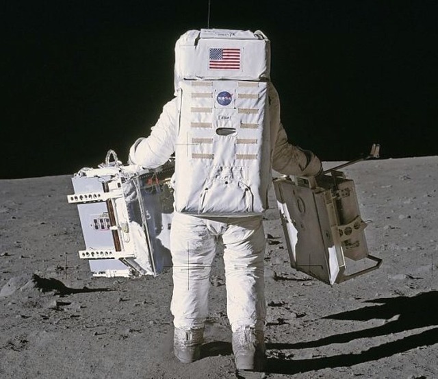 Buzz Aldrin, zweiter Mann auf dem Mond...em heute noch Messungen mglich sind.   | Foto: Nasa