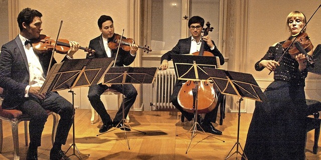 Das Schumann Quartett gastierte auf se... in Schwetzingen im Schloss Bonndorf.   | Foto: Karin Stckl-Steinebrunner