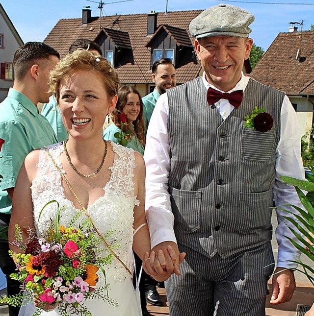Selina und Hans-Uwe Lufer bei ihrer Hochzeit 2018  | Foto: privat