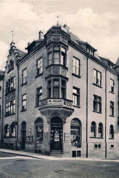 Das Haus Gerberau 28 auf einer histori... Schäftefabrikation von Wilhelm Jäger.  | Foto: Archiv Manfred Gallo