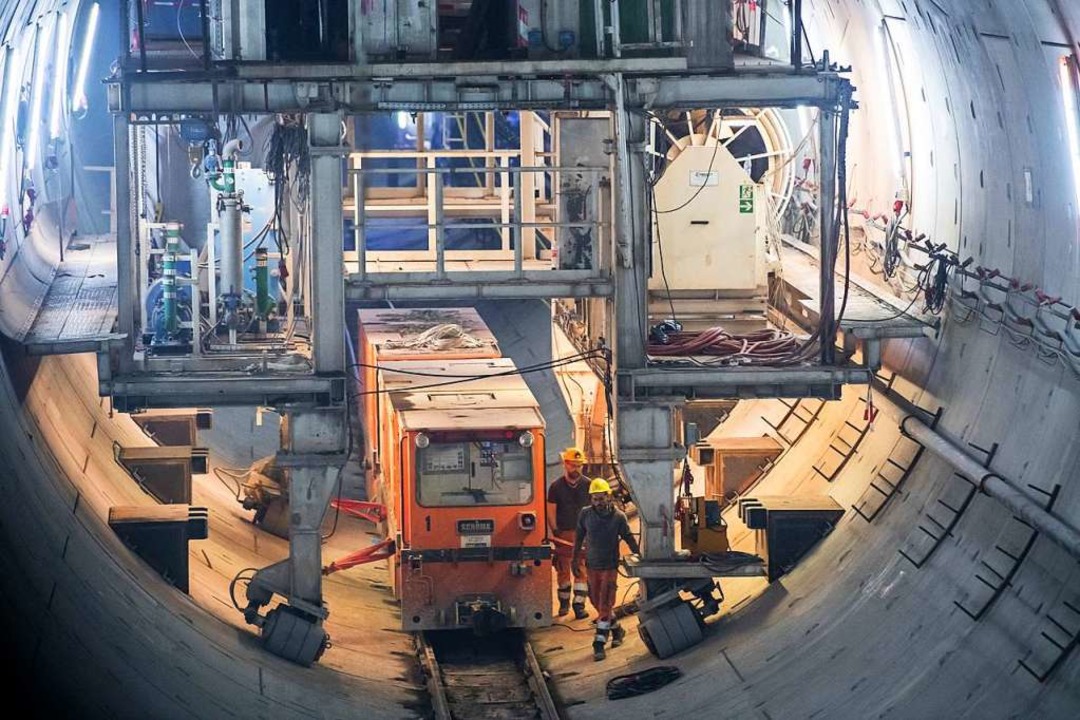 Abbau der S-21-Tunnelbohrmaschine  | Foto: Tom Weller (dpa)