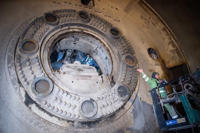 Tunnelbohrmaschine hat ausgedient - und wird wiederverwertet