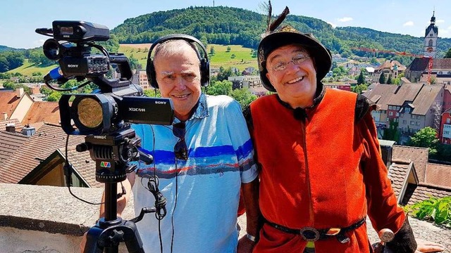 Filmemacher Gusty Hufschmid und Uwe Mo... &#8211; Vielfalt ohne Grenzen&#8220;.  | Foto: Alexander Lttin
