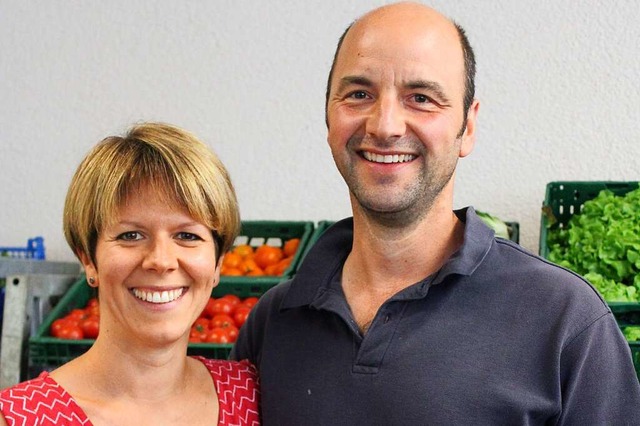 Madeleine und Martin Meier betreiben den Hofladen zusammen.  | Foto: Annika Sindlinger