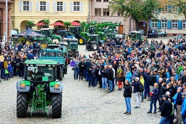 700 Landwirte demonstrierten mit 85 Traktoren auf Münsterplatz