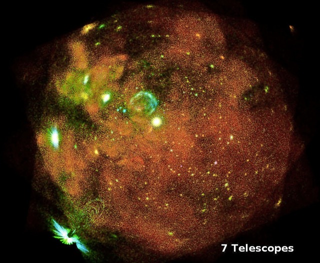 Die Groe Magellansche Wolke auf einem...Einzelaufnahmen zusammengesetzten Bild  | Foto: F.Haberl, M. Freyberg, C. Maitra (dpa)