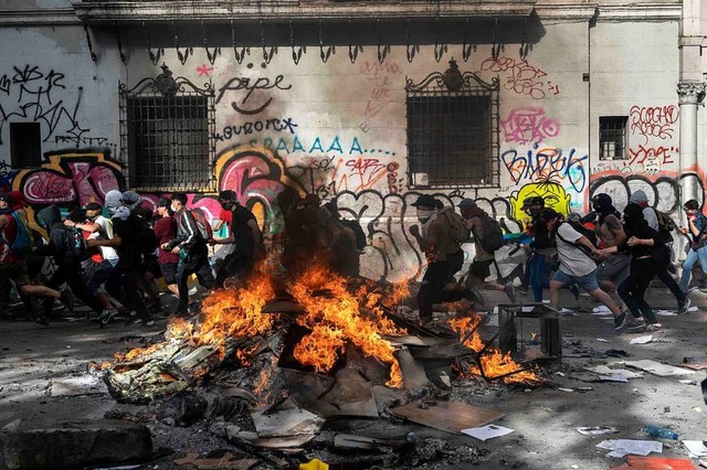 Heftige Unruhen hatten Chile erschttert.  | Foto: PEDRO UGARTE (AFP)