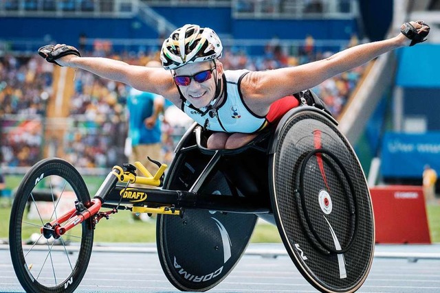 Marieke Vervoort bei den Paralympics 2016 in Rio.  | Foto: YASUYOSHI CHIBA (AFP)