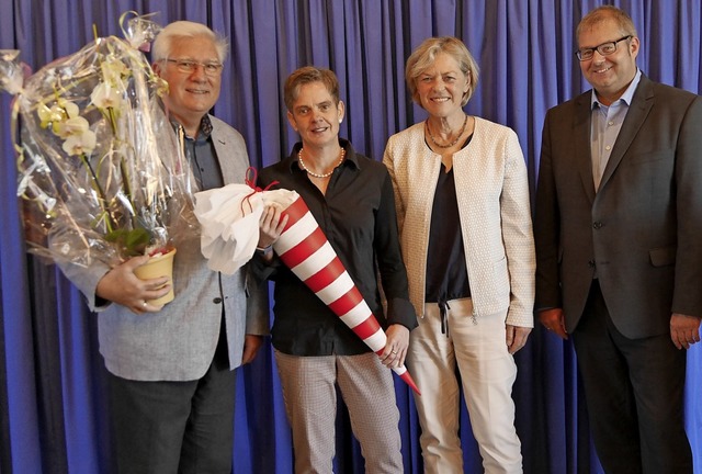 Die neue Schulleiterin Christine Berch...aier und Brgermeister Alexander Guhl.  | Foto: Rank, Marion