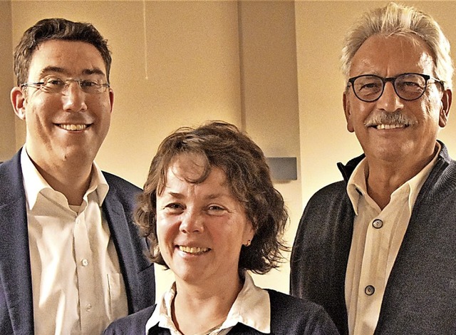 Das neue Vorstandsteam mit Thomas Graw (links), Doris Jaenisch und Kurt Snger.  | Foto: Horst Donner