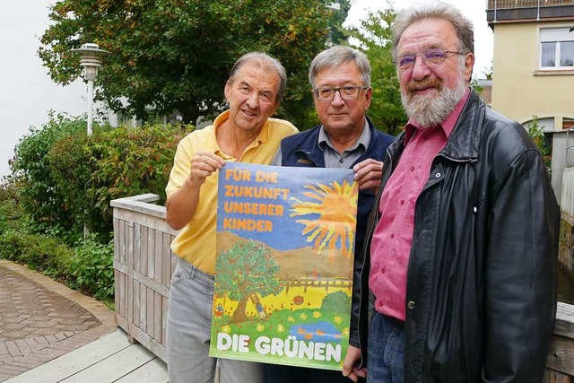 Mit ihrer  Botschaft haben die Grnen ...ttger und Michael Straub (von links).  | Foto: hnig