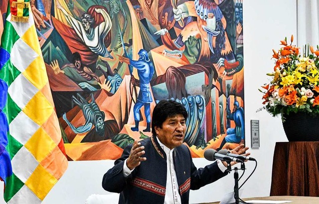 Boliviens Staatschef Evo Morales am Donnerstag in La Paz  | Foto: AIZAR RALDES (AFP)