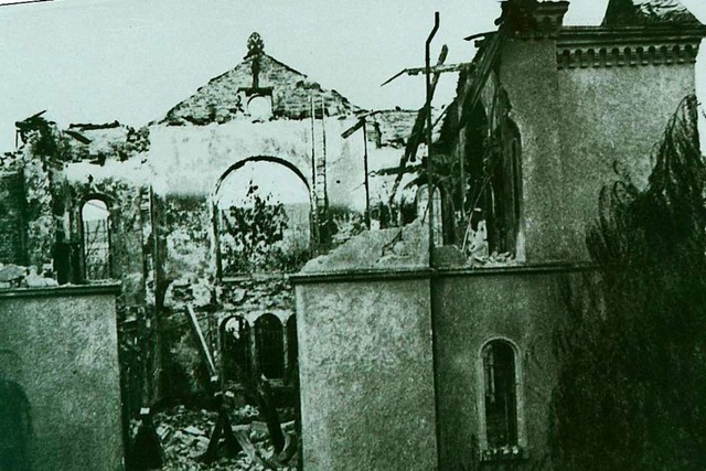 Die Freiburger Synagoge nach ihrer Zerstrung 1938  | Foto: Stadtarchiv