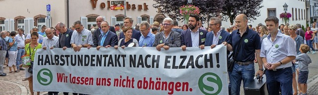 Im Juli 2018 gab&#8217;s in Elzach ein...ive &#8222;Elztalbahn jetzt&#8220;.     | Foto: BI