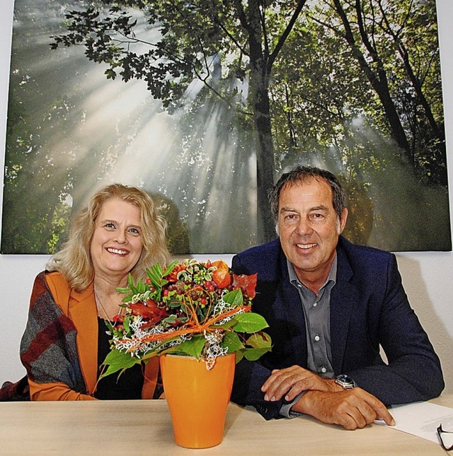 Initiatorin  Caroline  Lefferts mit Andreas Schneucker   | Foto: Gemeinde Binzen