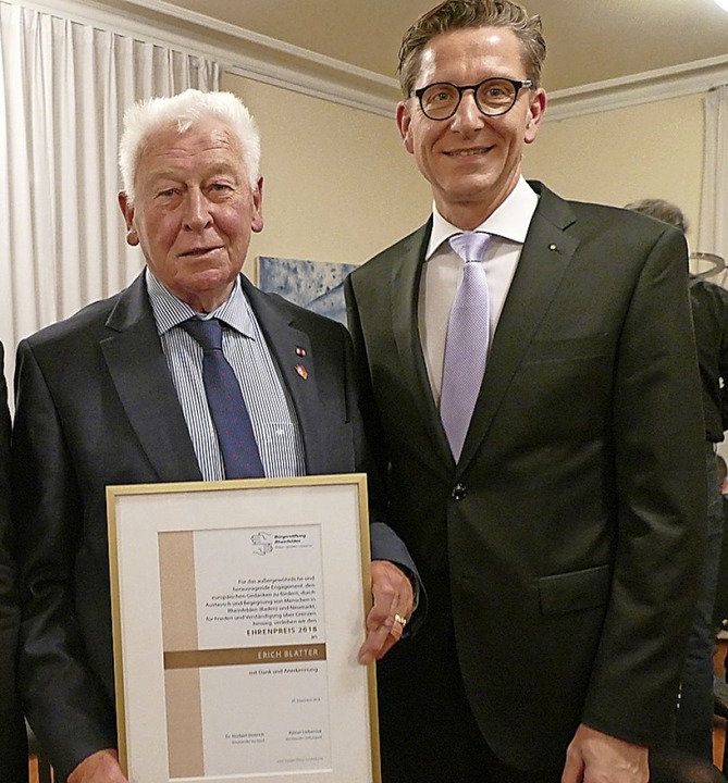 Erich Blatter erhielt 2018 den Bürgerpreis  | Foto: Ingrid Böhm-Jacob
