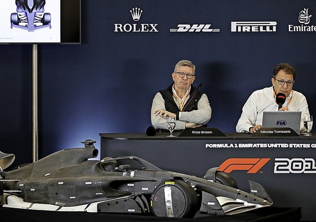 Ross Brawn (links) und Nikolas Tombazi... in Austin ihre Plne fr die Zukunft.  | Foto: Darron Cummings (dpa)