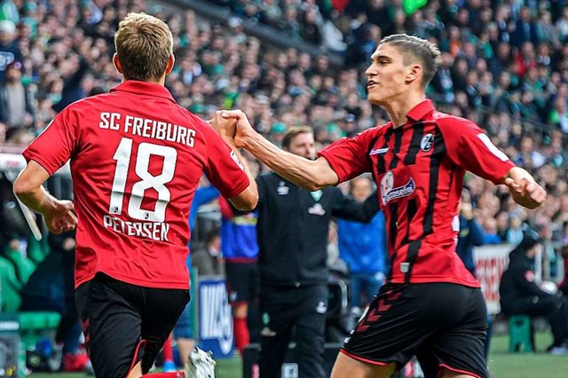 Nils Petersen erzielte zwei Tore gegen... Punktgewinn der Freiburger beteiligt.  | Foto: Axel Heimken (dpa)