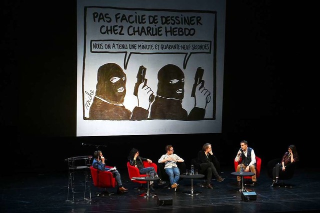 Charlie Hebdo in der Straburger Oper  | Foto: PATRICK HERTZOG (AFP)