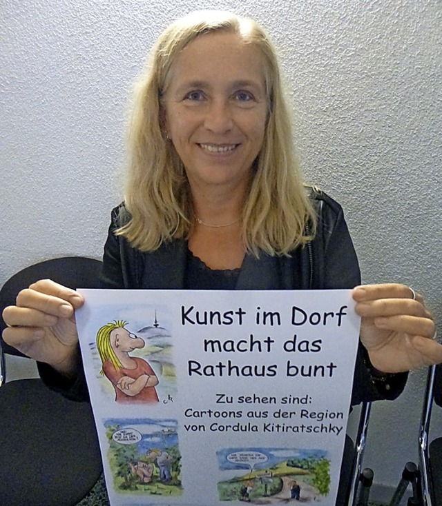 Cordula Kitiratschky stellt ihre Carto...in Hartheim aus. Zwei Beispiele unten.  | Foto: Anne Freyer