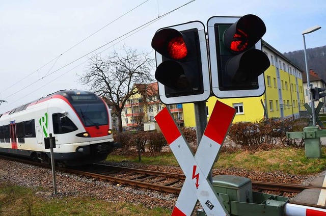 Die S-Bahn muss vor dem Bahnbergang anhalten (Symbolfoto).  | Foto: Andr Hnig