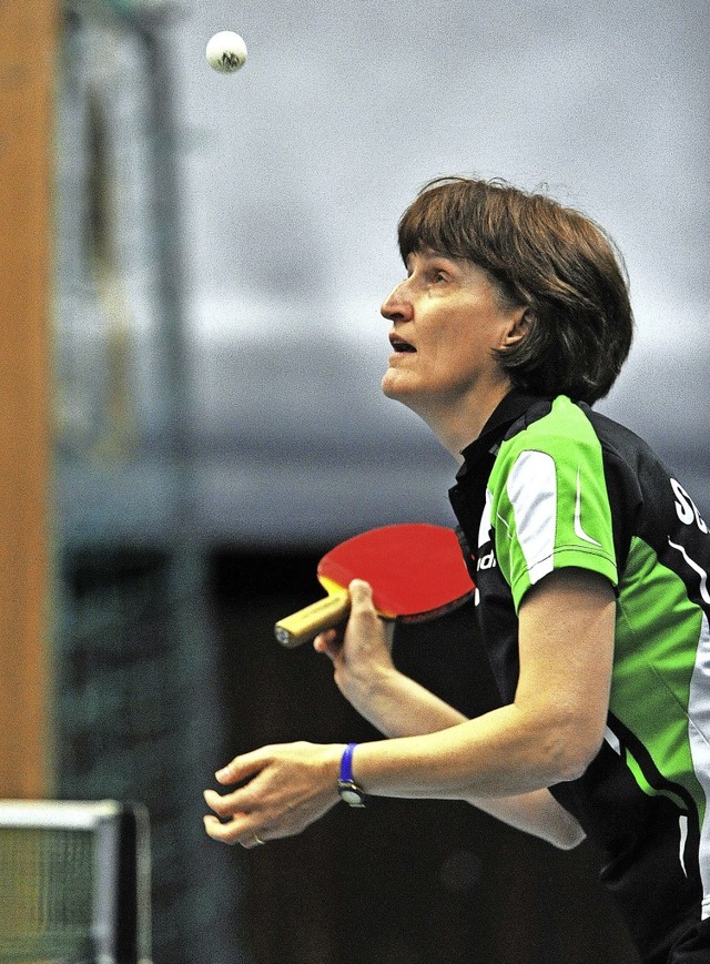 Heidi Isele vom TTC Schluchsee gewann ... siegte auch im Doppel mit Inge Volk.   | Foto: Wolfgang Scheu