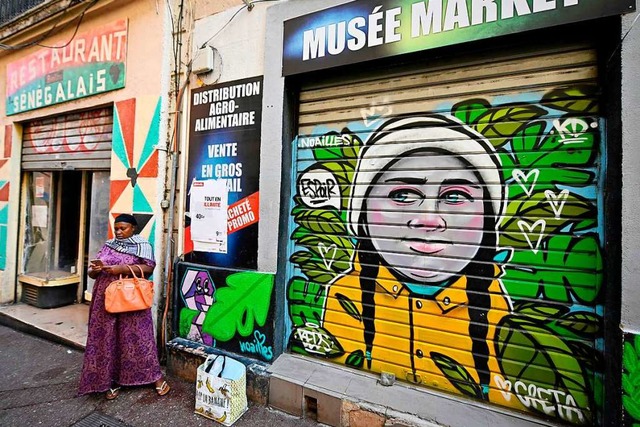 Ein Bild von Thunberg in Marseille  | Foto: GERARD JULIEN (AFP)