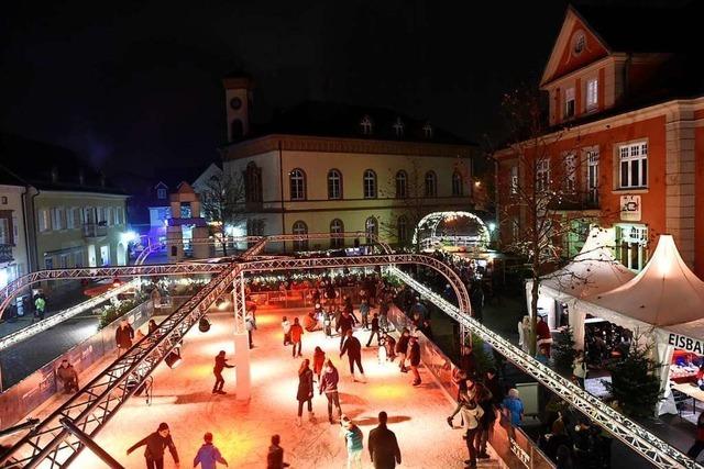 Der Markgrfler Platz in Mllheim wird Ende November wieder zur Eisbahn