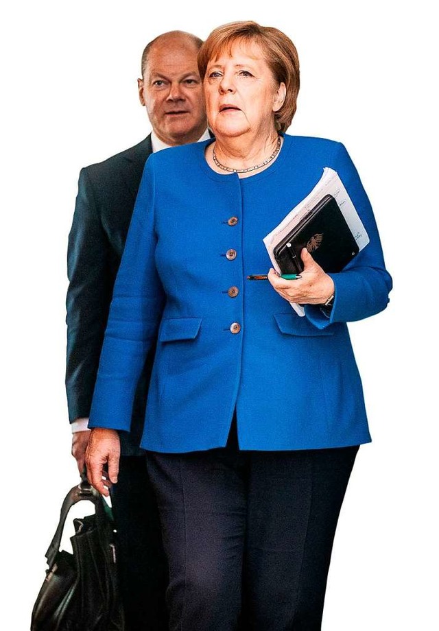 Merkel und Scholz &#8211; soll das Ges...-Kanzlerin und SPD-Vize Bestand haben?  | Foto: Michael Kappeler