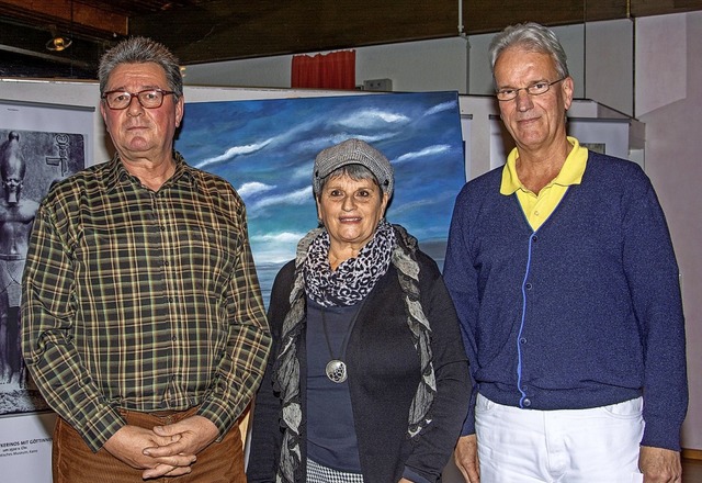 Begrten die Besucher der Vernissage:...leiter Christian Bttner (von links).   | Foto: Paul Eischet