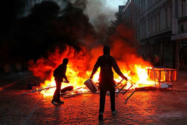 Sachbeschdigung bei den Krawallen beim G-20-Gipfel 2017 in Hamburg.  | Foto: Markus Scholz