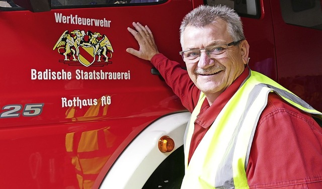 Konrad Kaltenbacher, Kommandant der Werkfeuerwehr der Staatsbrauerei Rothaus.  | Foto: Stefan Limberger-Andris