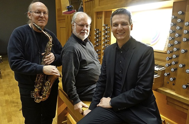 Klassik trifft Jazz, hie es beim Konz...chmitz und Andreas Mlder (von links).  | Foto: Roswitha Frey