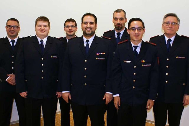 Das neue Kommando der Feuerwehrabteilu...Rebholz, Martin Schmid und  Peter Vogt  | Foto: Werner Probst