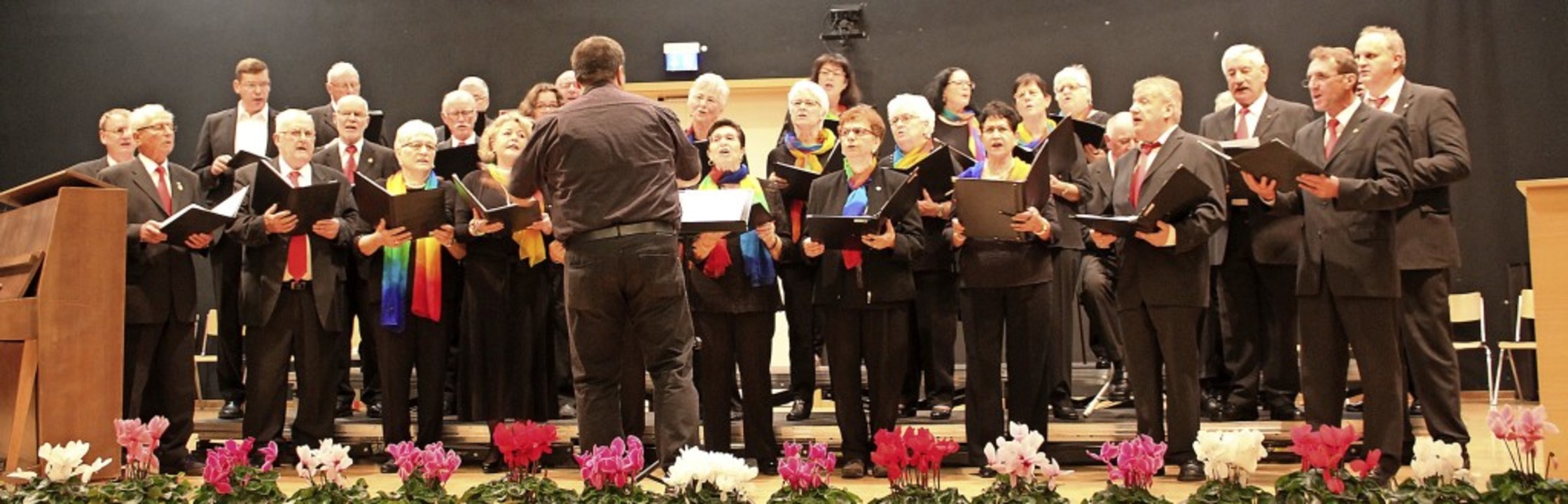 Der Gesangverein Hartheim in seiner ge...mmen mit dem Dirigenten Ulrich Strub.   | Foto: Otmar Faller