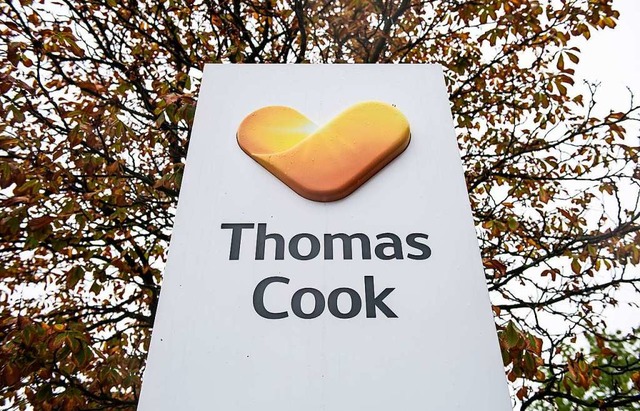 Das Logo des insolventen Reiseveranstalters Thomas Cook  | Foto: Silas Stein (dpa)