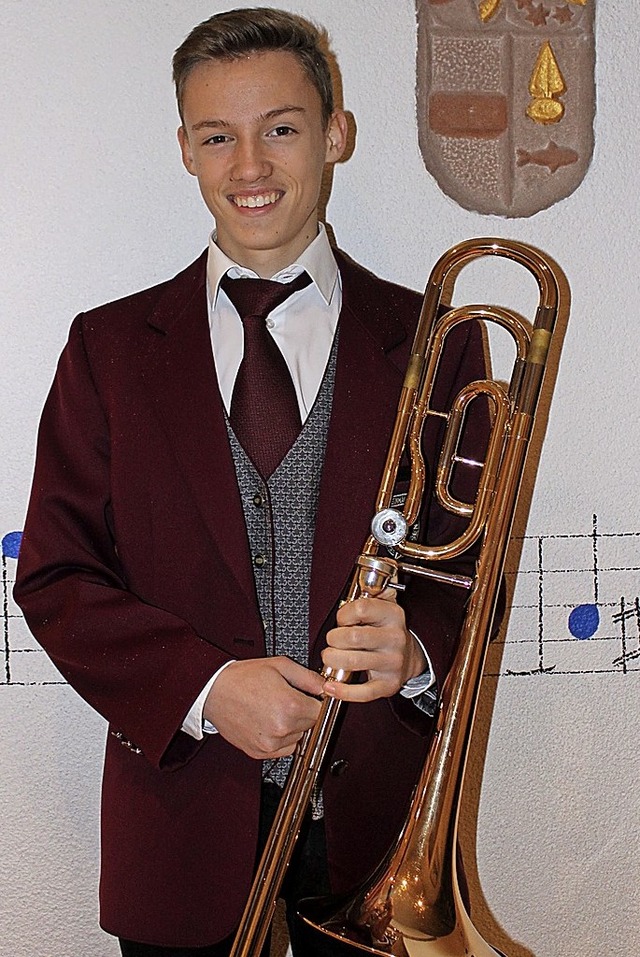 Philipp Manz vom Musikverein Oberhause...ng fr das Leistungsabzeichen in Gold.  | Foto: Musikverein Oberhausen