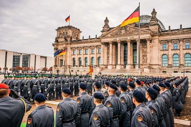 Parteien reagieren geteilt auf öffentliche Vereidigung von Rekruten vor Reichstagsgebäude