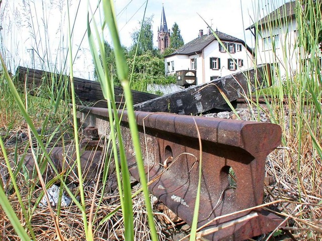 Gras gewachsen ist buchstblich ber d...ostigen Gleisberresten in Schopfheim.  | Foto: Andr Hnig