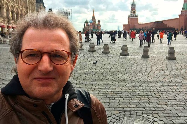 Johannes Mssinger auf dem Roten Platz in Moskau  | Foto: privat